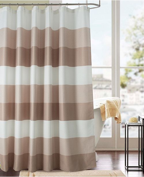 Rt Designers Collection Glamor Waffle Jacquard Shower Curtain