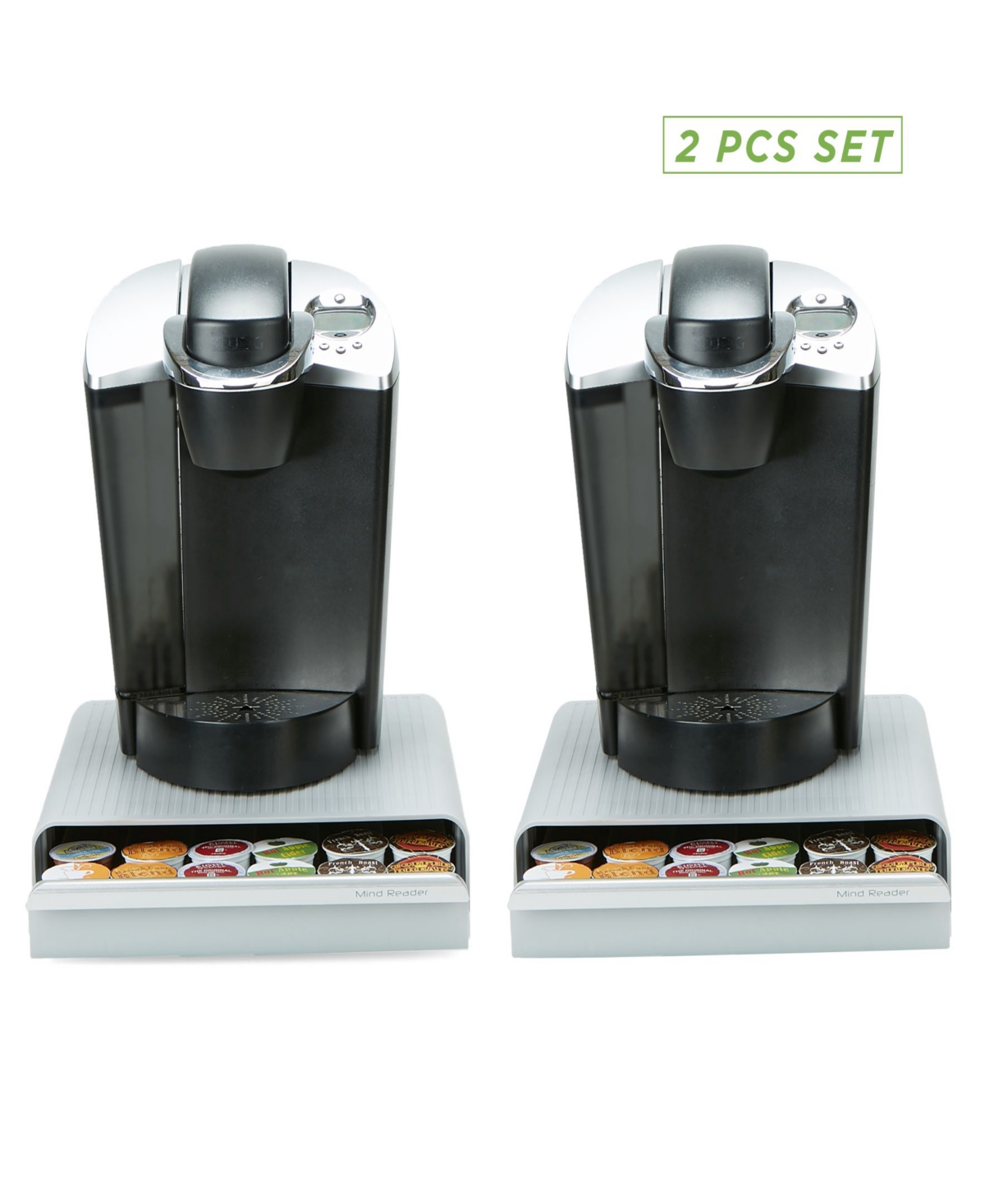 2 Pack K-Cup Single Serve Coffee Pod Storage - Grey