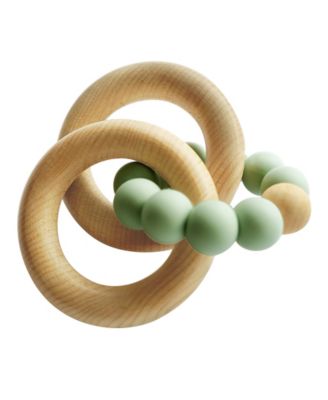 3 Stories Trading Tiny Teethers Infant Silicone And Beech Wood Rattle And Teether