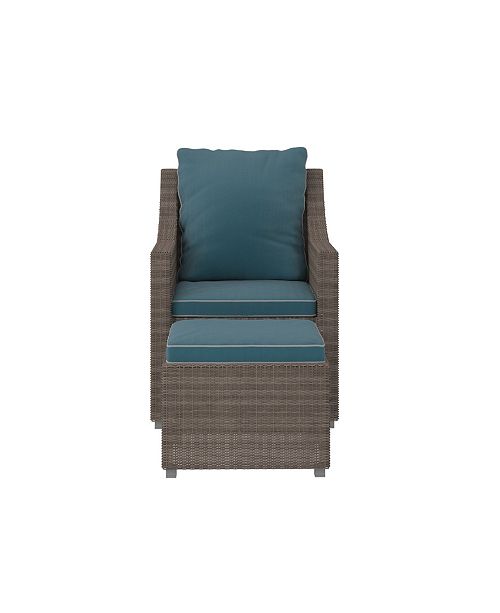 Cosco Outdoor 2 Piece Patio Lounge Chair And Ottoman Or Table