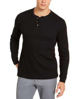 Club Room Men's Thermal Henley Shirt, Created for Macy's & Reviews - T ...
