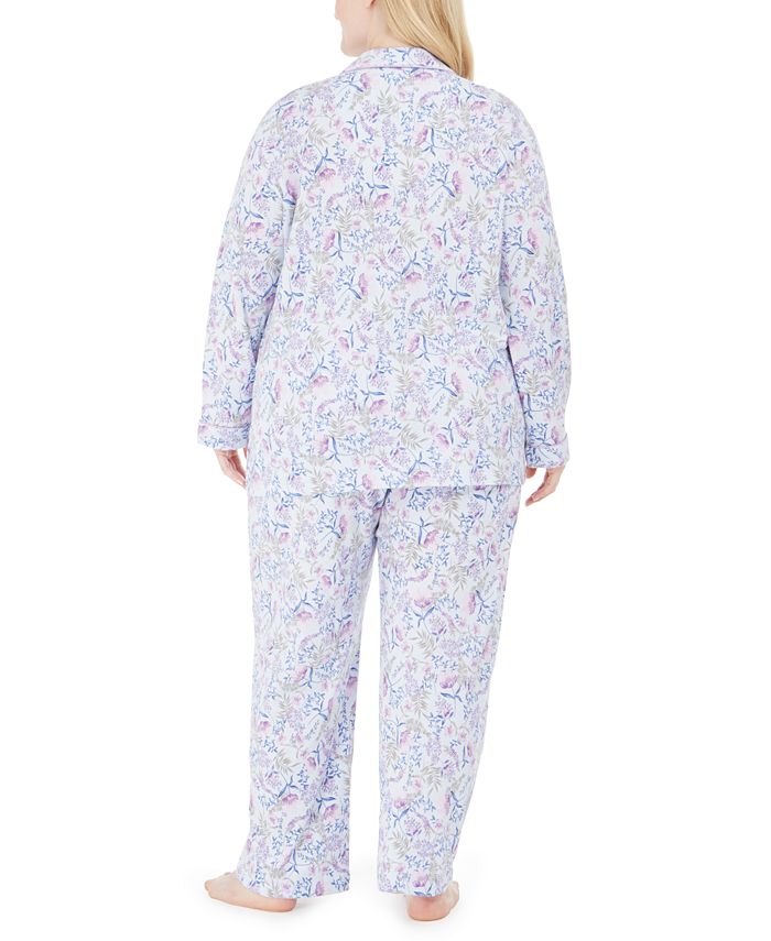 Charter Club Plus Size Cotton Floral-Print Pajamas Set, Created for ...