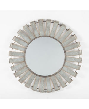 Luxen Home Metal Windmill Wall Mirror In Silver