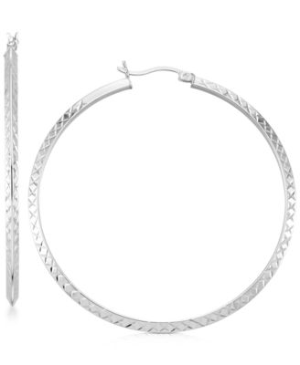Twisted Hoop Earrings in 14k Gold Over Silver or 14K White Gold Over Silver