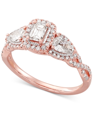 image of Diamond Halo Engagement Ring (1 ct. t.w.) in 14k Rose Gold