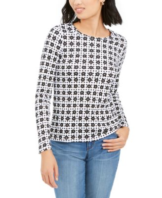 Charter Club - Printed Pima Cotton Top, Created for Macy's
