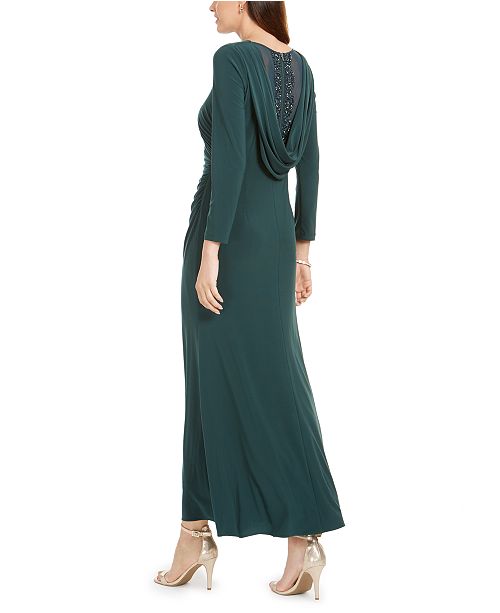 Adrianna Papell Petite Draped Beaded Jersey Gown Reviews