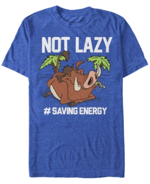 Disney Men's Lion King Pumbaa Not Lazy Short Sleeve T-Shirt