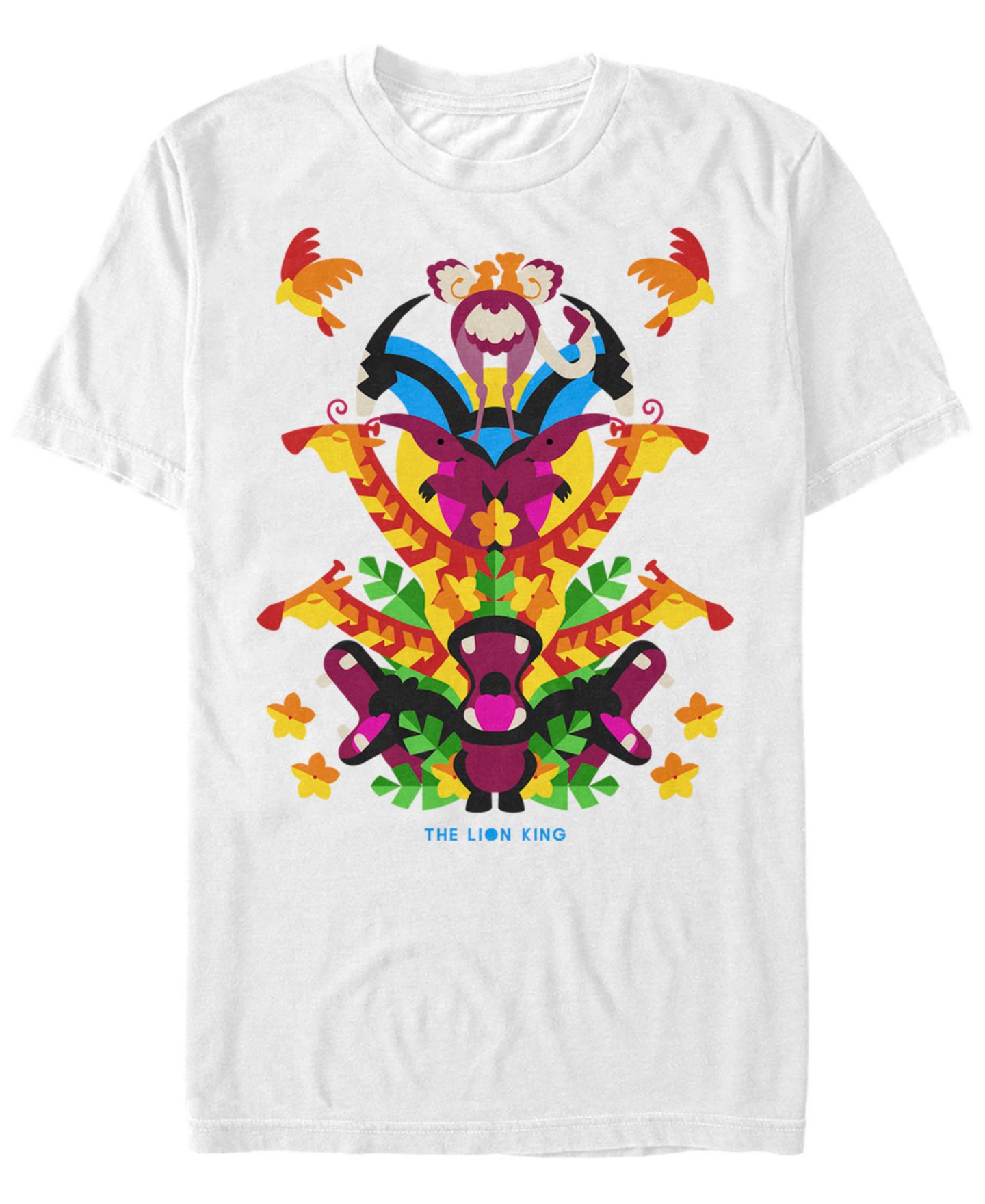 Мужская футболка Fifth Sun Disney The Lion King Neon Animal Tower Short Sleeve, цвет: Белый — фото 1