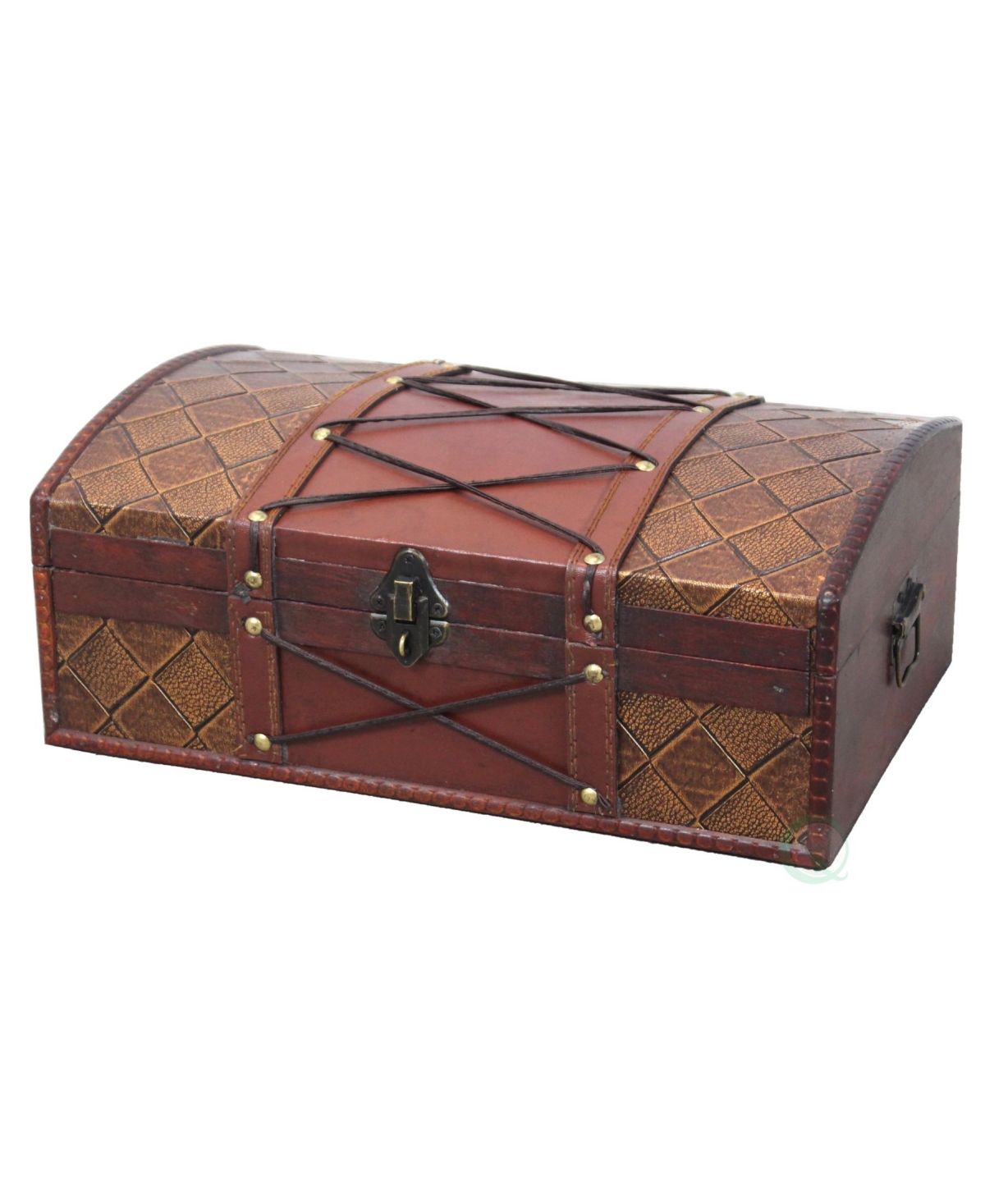 Vintiquewise Pirate Treasure Chest With Leather X In Brown