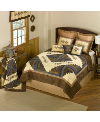 Cabin Raising Pine Cone Cotton Quilt Collection, Twin