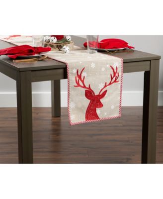 Reindeer Embroidered Table Runner