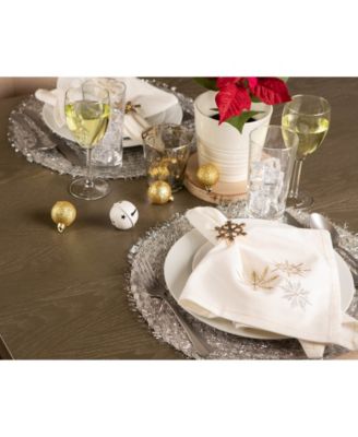 Sparkle Snowflakes Embroidered Napkin, Set of 6