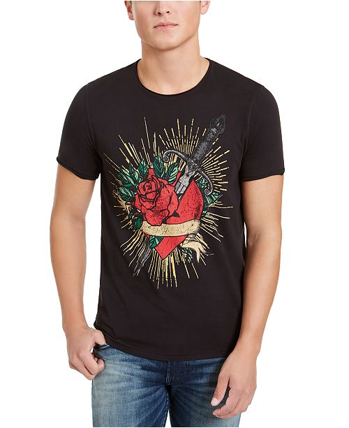 Guess Men S Heart And Dagger T Shirt Reviews T Shirts Men