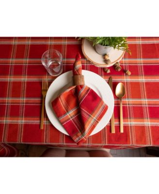 Autumn Spice Plaid Tablecloth