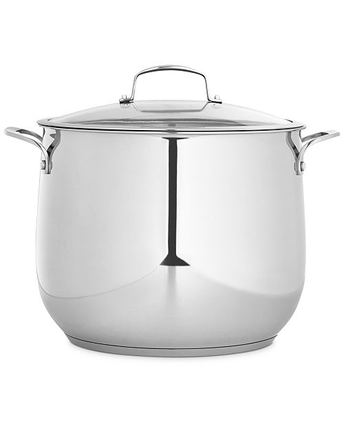 Belgique Polished Stainless Steel 16Qt. Covered Stockpot, Created for