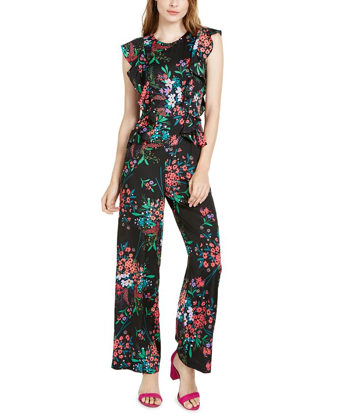 Trina Turk Floral Print Ruffled Jumpsuit Macy s