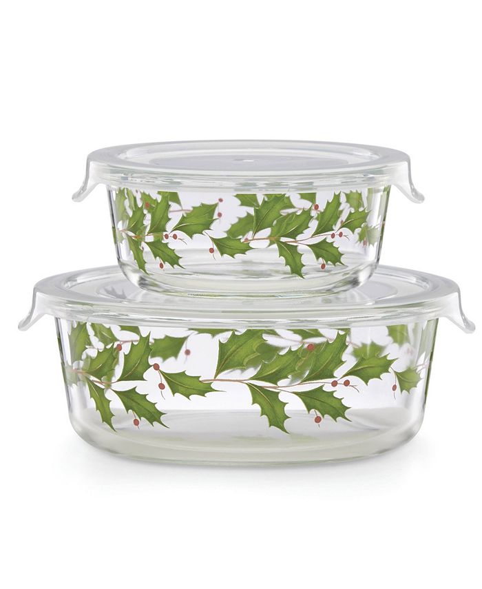 Lenox Hosting the Holidays Glass Storage Bowls - Macy's