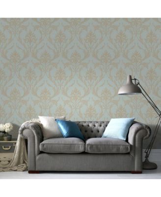 Graham & Brown - Oxford Teal and Gold Wallpaper