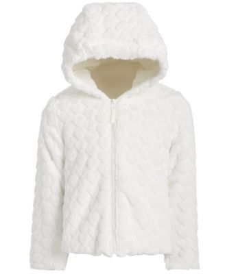 white teddy coat with hood