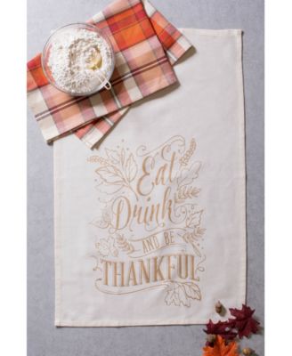 Assorted Check Fall Be Thankful Printed Dishtowel Set