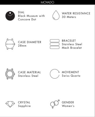 Women's Swiss Museum Classic Stainless Steel Mesh Bracelet Watch 28mm