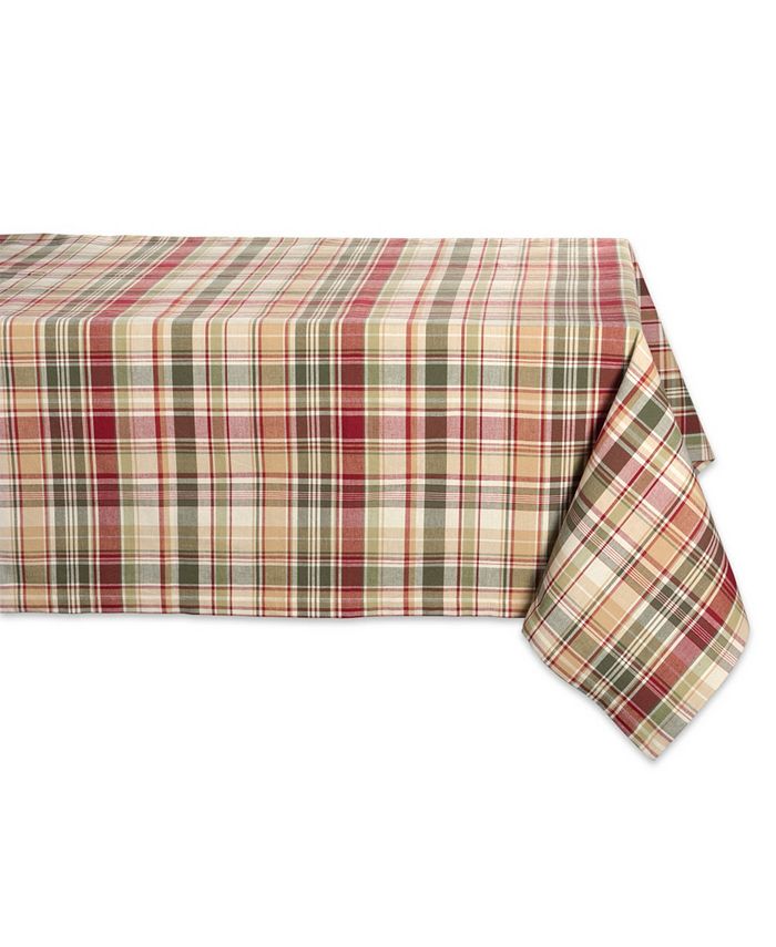 Design Imports Give Thanks Plaid Tablecloth - Macy's