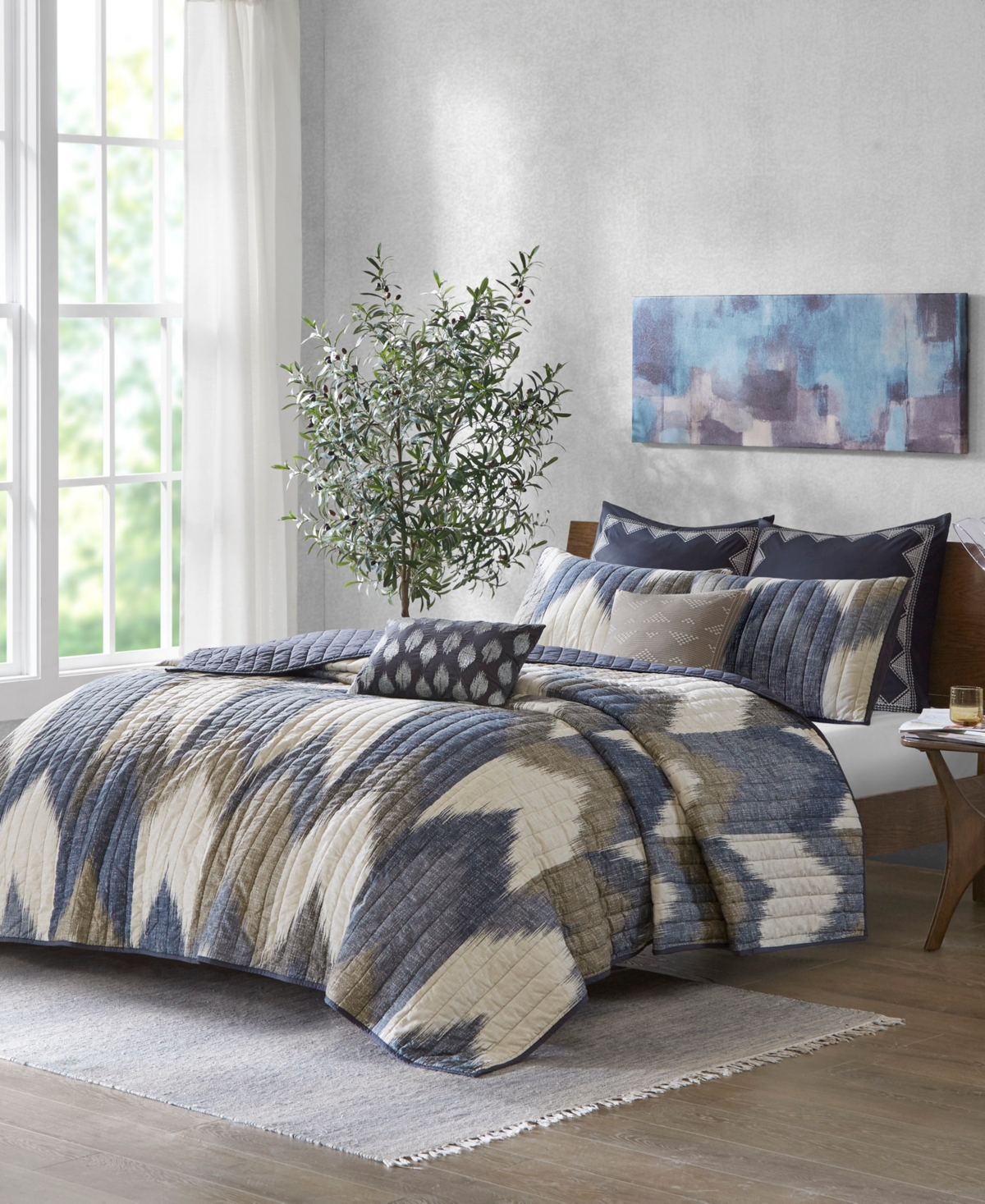 Ink+Ivy Alpine Chevron Stripe 3-Pc. Quilt Set, Full/Queen