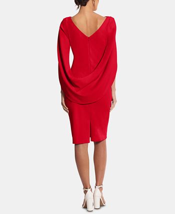 Betsy & adam on sale metallic capelet sheath dress