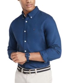 Men's Custom Fit New England Solid Oxford Shirt, Created for Macy's 