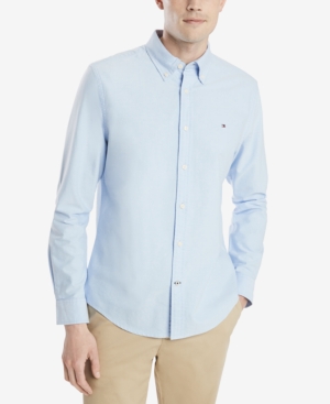 image of Tommy Hilfiger Men-s Custom Fit New England Solid Oxford Shirt, Created for Macy-s