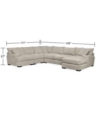 CLOSEOUT! Rhyder 5-Pc. Fabric Sectional Sofa with Chaise, Created for Macy's