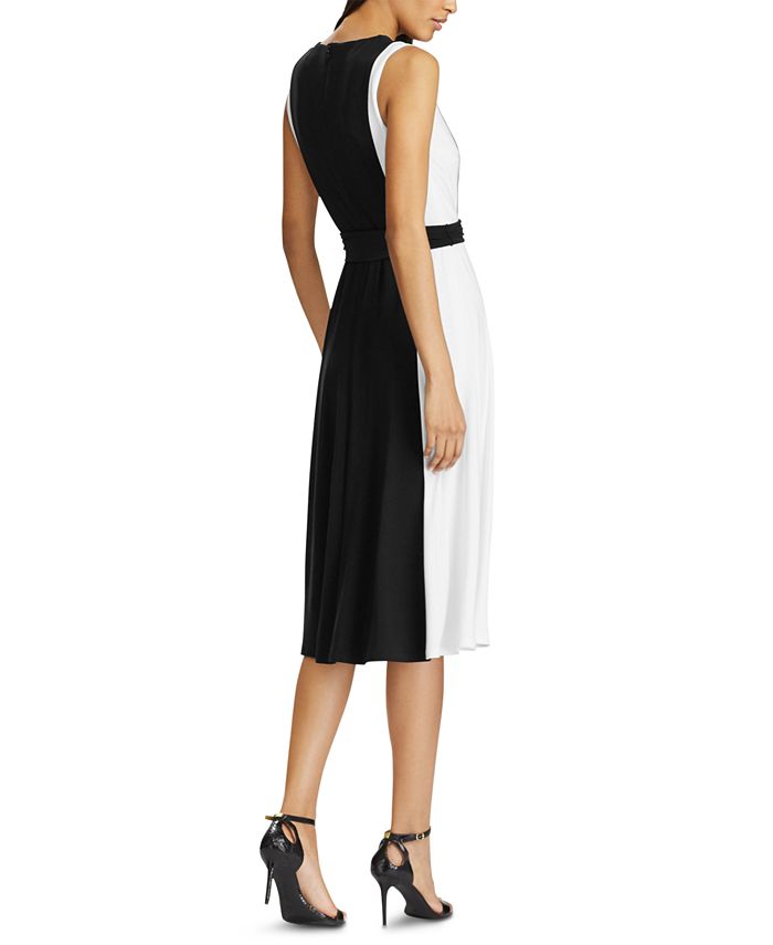 Lauren Ralph Lauren Colorblocked Sleeveless Midi Dress - Macy's