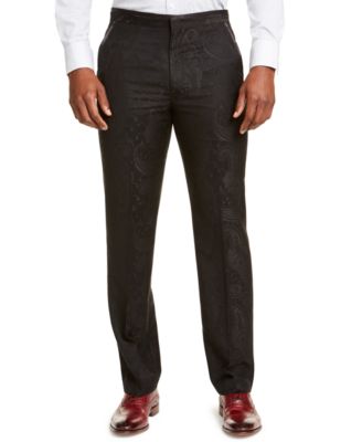 Sean John - Men's Classic-Fit Black Paisley Suit Pants