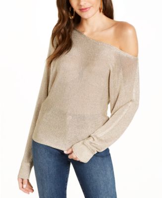 GUESS Metallic-Knit Sweater & Reviews - Sweaters - Juniors - Macy's
