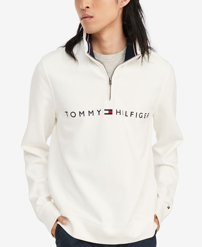 dart kampagne Kompliment Tommy Hilfiger Men's Logo French Rib Quarter-Zip Pullover - Macy's