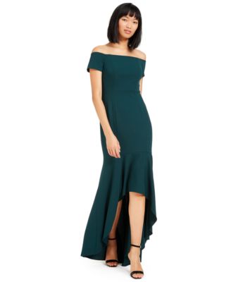 calvin klein off the shoulder sateen dress