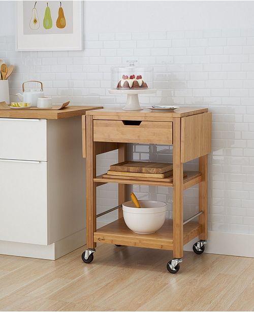 Trinity 24 Bamboo Kitchen Cart With Drop Leaf Reviews