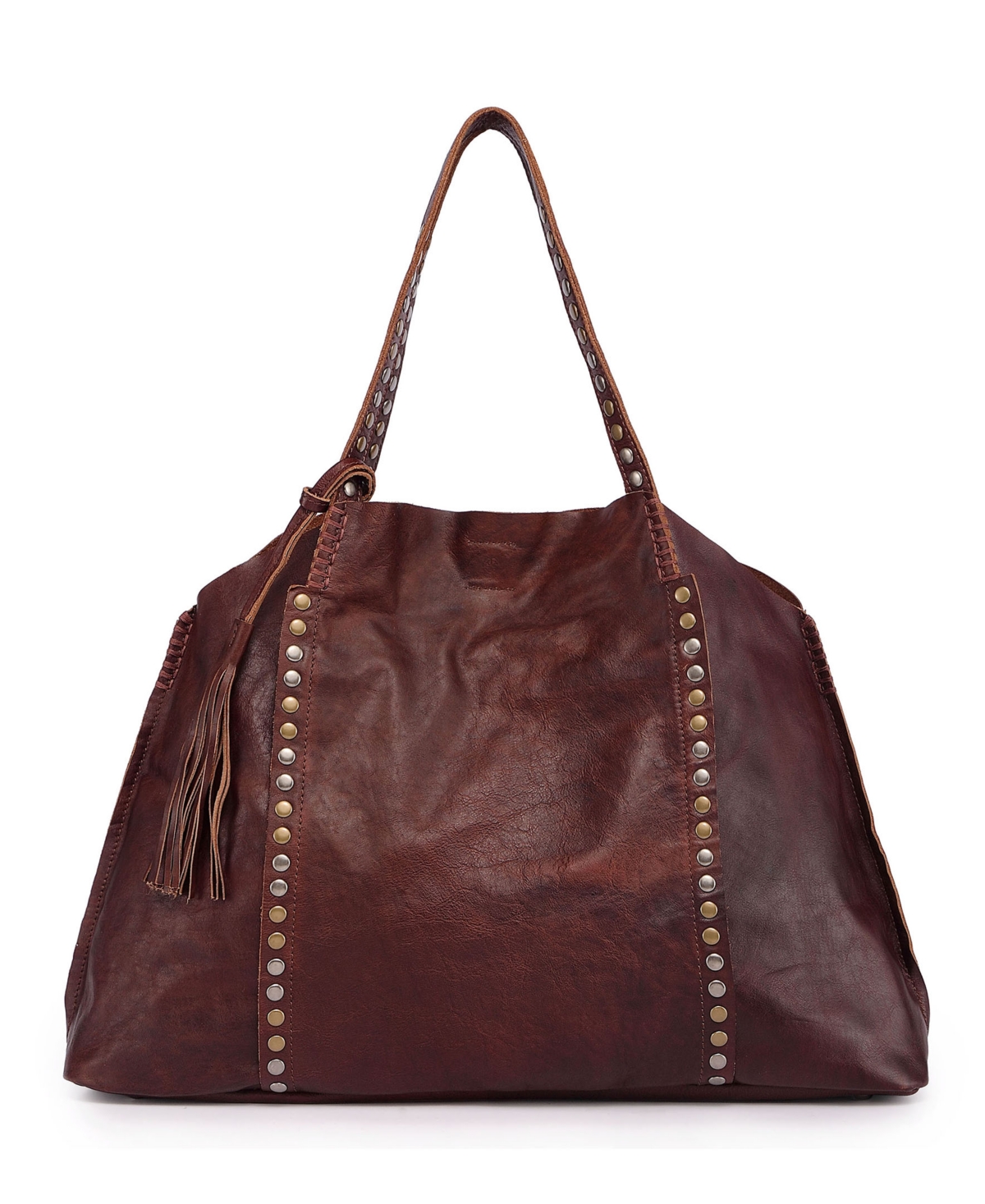 Women's Genuine Leather Birch Tote Bag - Aqua