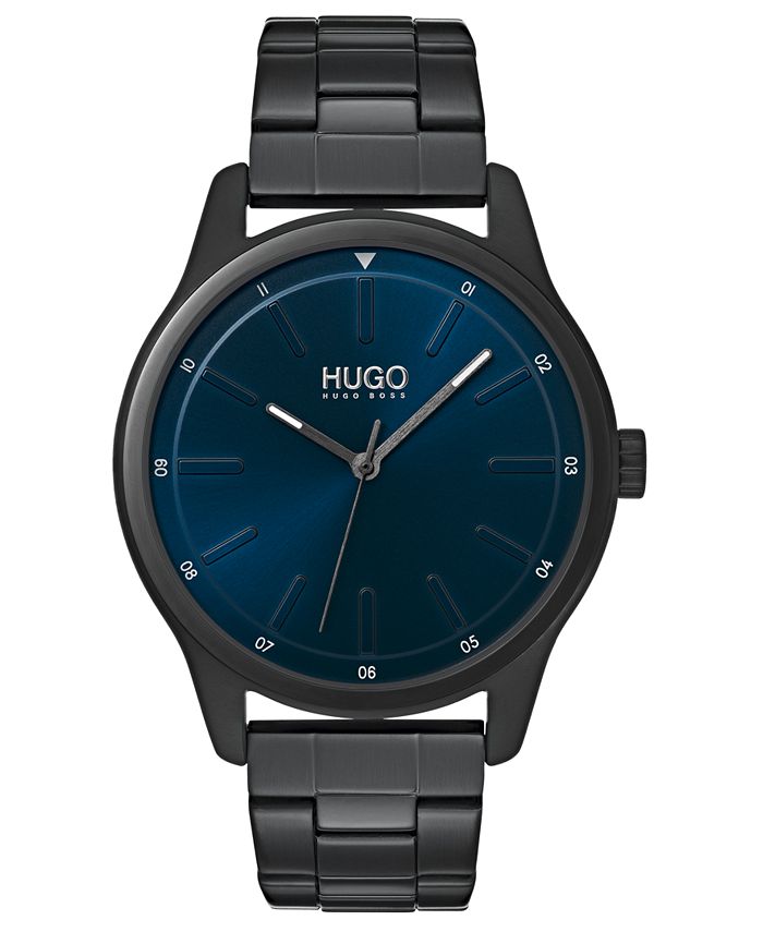 Hugo dare men's black ip on sale stainless steel bracelet watch