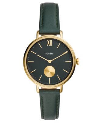 Kalya Green Leather Strap Watch 36mm 