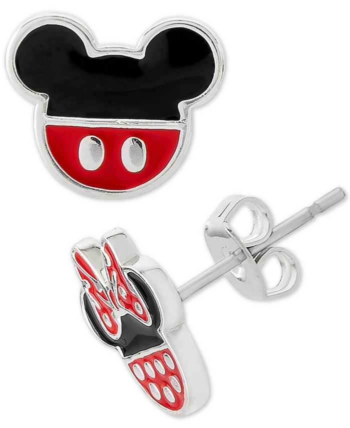 Disney - Minnie & Mickey Mouse Mismatched Stud Earrings in Sterling Silver