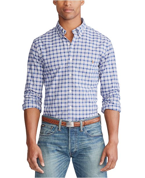 Polo Ralph Lauren Men S Slim Fit Plaid Stretch Button Down Shirt