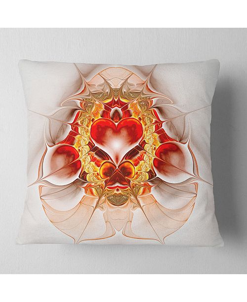 Design Art Designart Large Red Symmetrical Fractal Heart Abstract