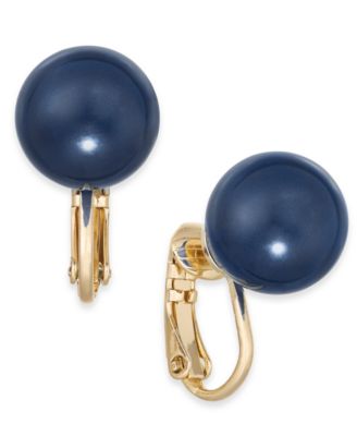 macy's clip on pearl earrings