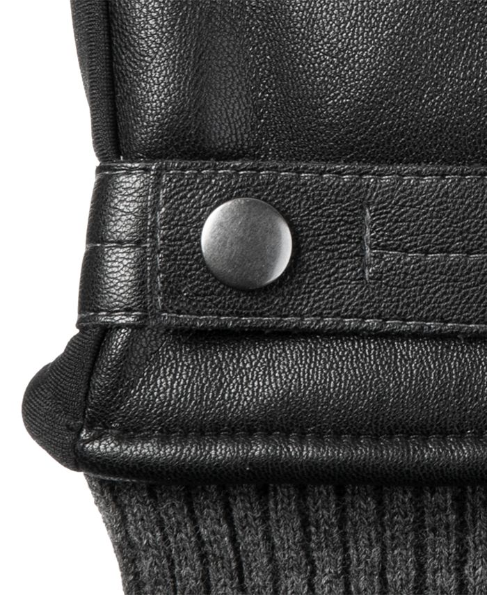 Isotoner Signature Men's FauxLeather SleekHeat Gloves Macy's