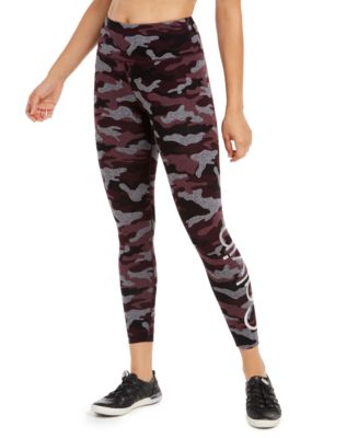 Calvin Klein Camo Printed Logo High-Waist Ankle Leggings - Macy's