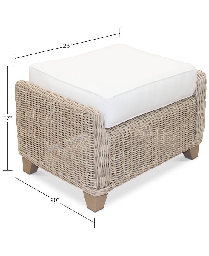Furniture Willough Outdoor Ottoman, with Sunbrella® Cushion, Created for Macy's Macy's