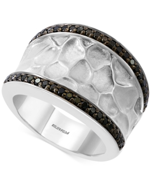 image of Effy Diamond Textured Statement Ring (3/8 ct. t.w.) in Sterling Silver