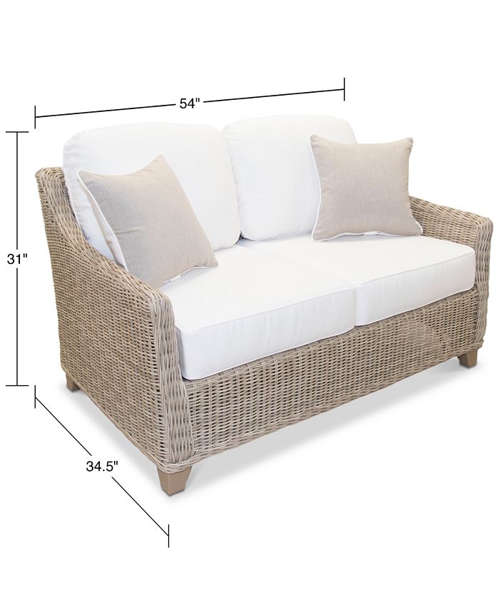 Furniture Willough Outdoor Loveseat, with Sunbrella® Cushions, Created